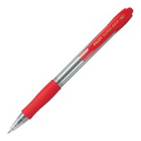 Pilot Super Grip Red Retractable Clicker Pen Med